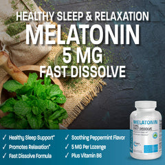Box and blister packaging for Bronson Melatonin peppermint lozenges