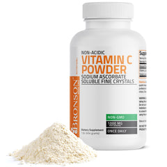 Label for Bronson Non-Acidic Vitamin C Powder Sodium Ascorbate 1 lb