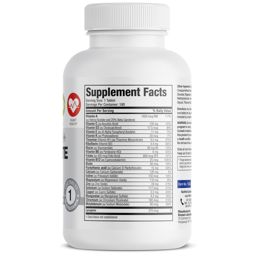 Front view of Bronson ONE Daily Mens 50+ bottle