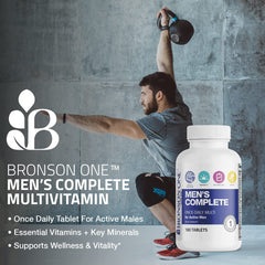 Active man exercising with Bronson ONE bottle