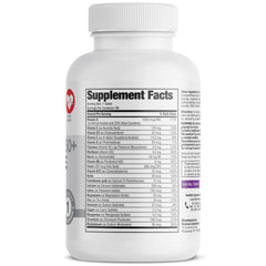 Back label and supplement facts of Bronson ONE Daily Women's 50+ 90-tablet bottle