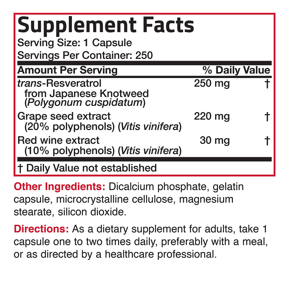 Bronson Resveratrol 500 Complex product displayed on shelf