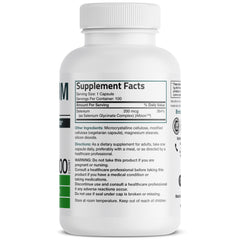 Selenium capsules in Bronson bottle labeled yeast-free chelated complex