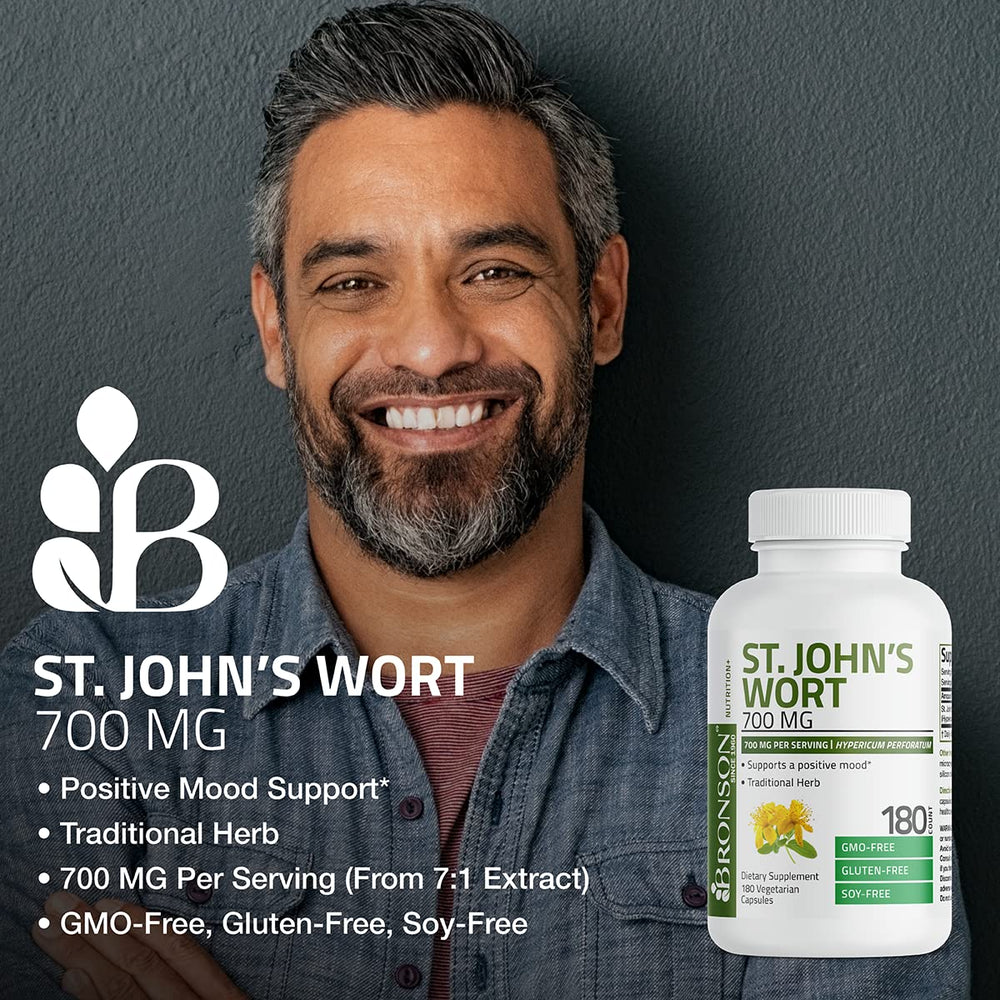Bronson St. John's Wort capsules and bottle