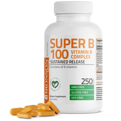 Bronson Super B 100 Vitamin B Complex bottle label front