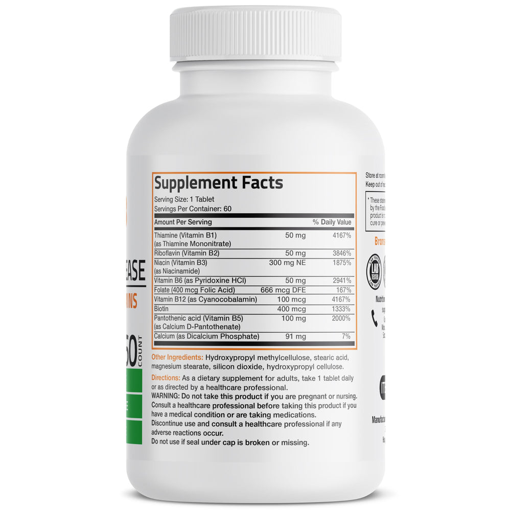 Front label of Bronson Super B Complex Sustained Release bottle