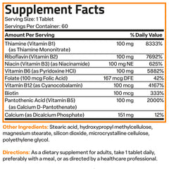Back view of Bronson Super B100 60-tablet package