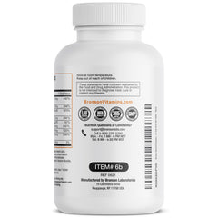 Nutrition facts panel on Bronson Vitamin B Complex bottle