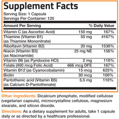 Bronson B Complex with Vitamin C bottle with seal and cap