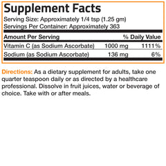Vitamin C powder used for immune support and antioxidant protection