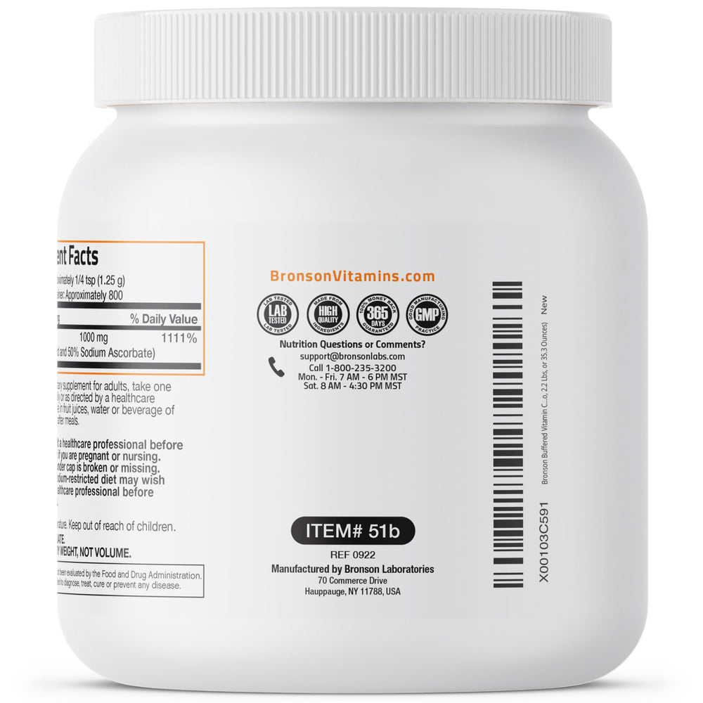 Ingredients list for Bronson Buffered Vitamin C Powder