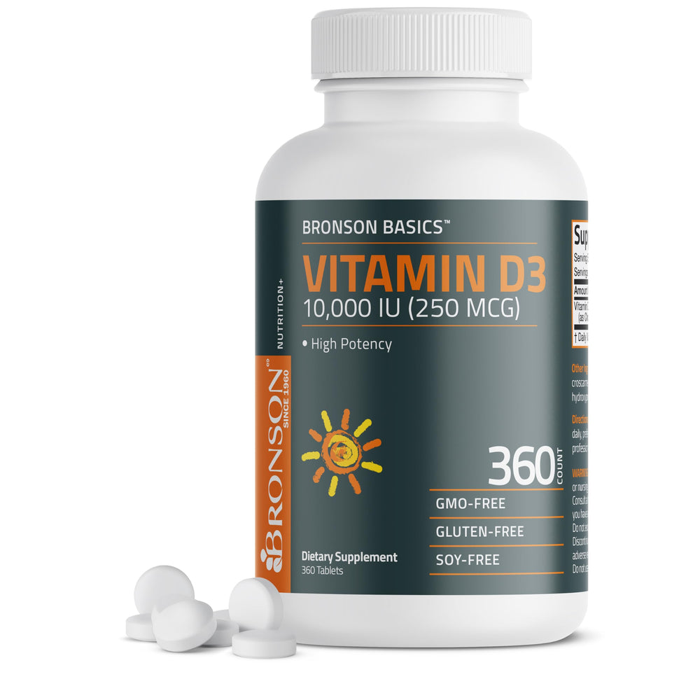 Bronson Vitamin D3 10,000 IU bottle with 360 tablets