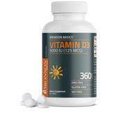 Bronson Vitamin D3 5000 IU bottle with 360 tablets