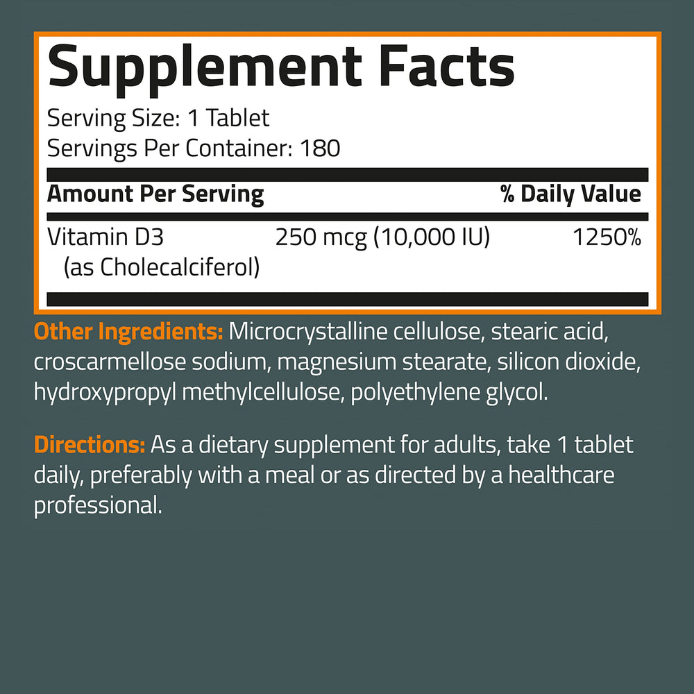 Bronson Vitamin D3 daily-use supplement for a sun-like daily balance