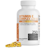 Bronson Vitamin E Complex 400 IU softgels bottle close-up