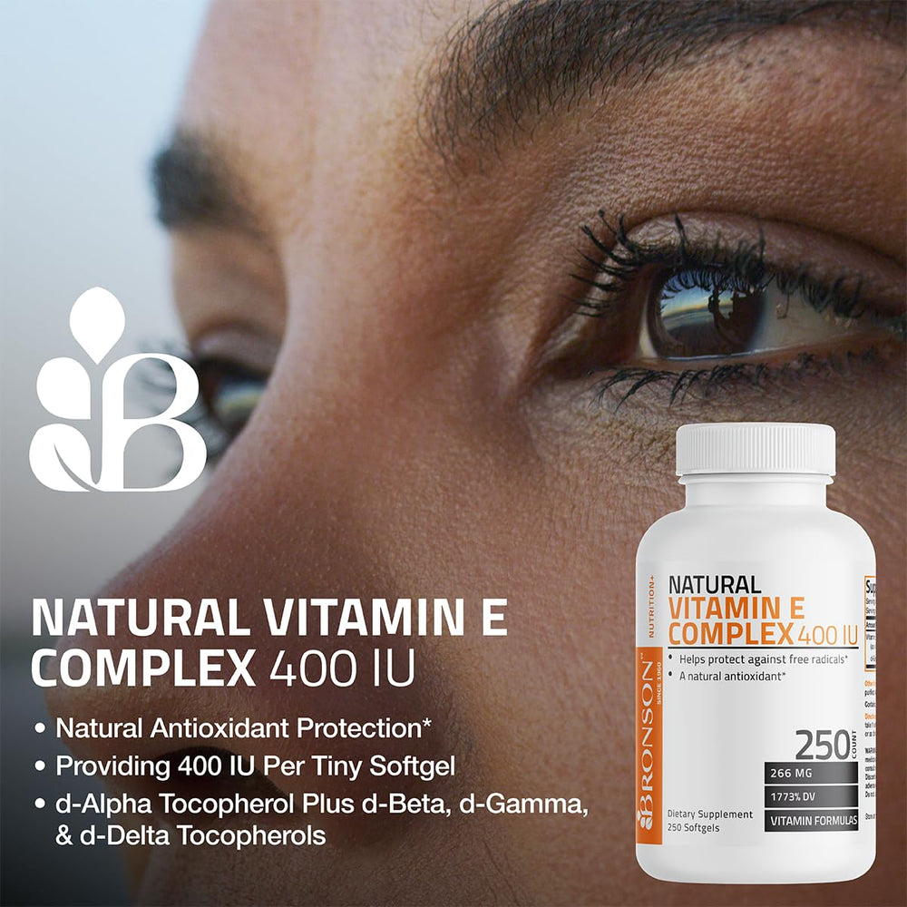 Bronson Vitamin E Complex packaging with bottle and label