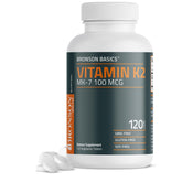 Bronson Vitamin K2 MK-7 100 mcg bottle on white background