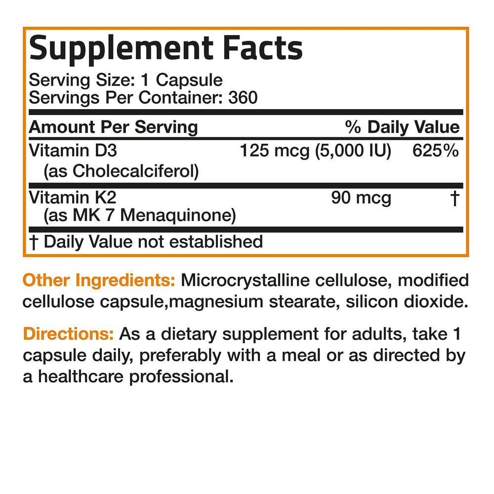 Bronson Vitamin K2 MK7 D3 packaging arrangement