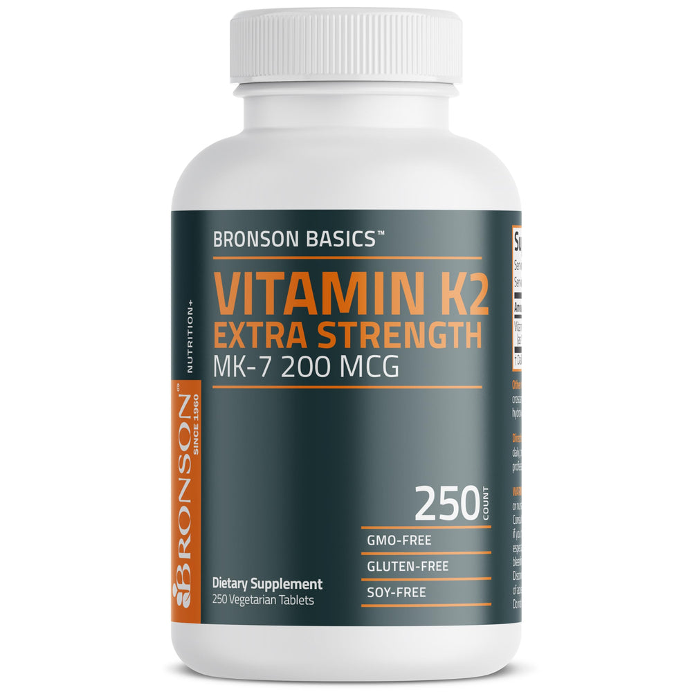 GMO-free, gluten-free and soy-free icons for Bronson Vitamin K2 MK-7