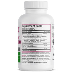 Close-up of Bronson Women's Probiotic bottle showing 50 Billion CFU