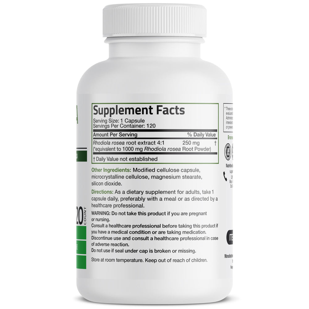 Close-up of Rhodiola Rosea capsules