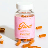 Front view of bronzebody GLOW Capsules bottle