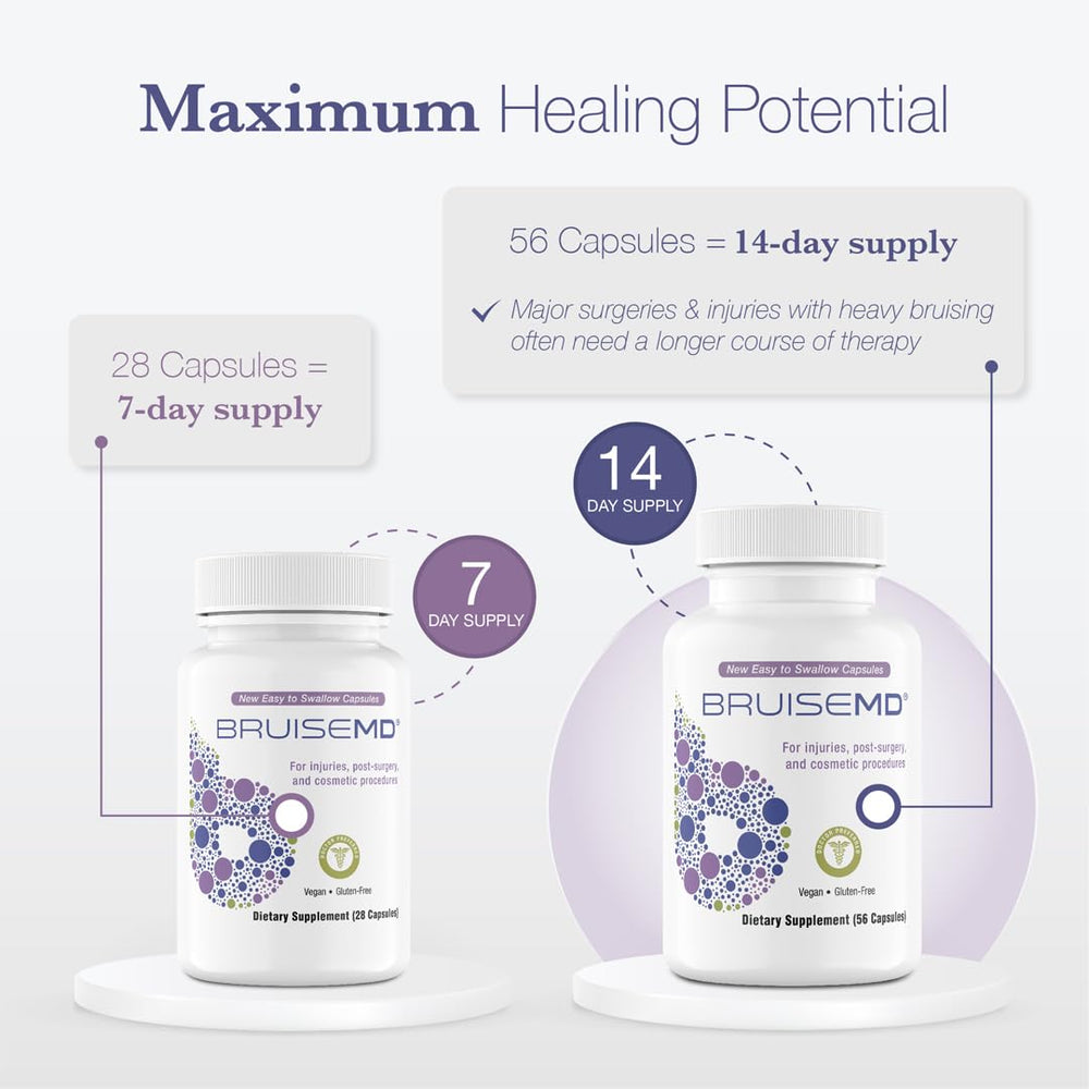 BruiseMD natural ingredients list: grapeseed extract, vitamin C, zinc, rutin, citrus bioflavonoids