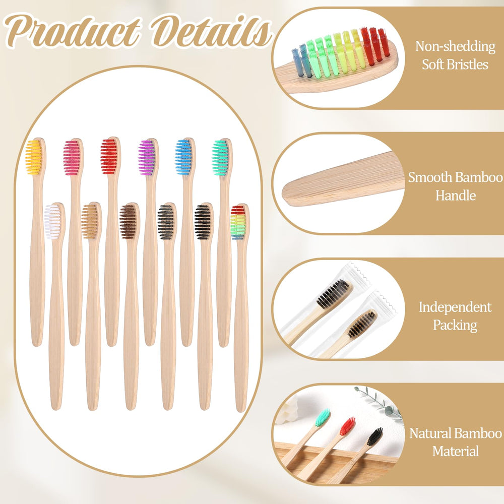 Eco-friendly bamboo toothbrush with colorful handles