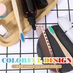 Compact 17.5 cm bamboo toothbrush for on-the-go