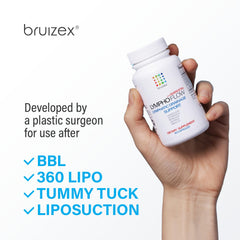 Bruizex Lympho Flow capsules close-up highlight convenient daily lymphatic support.