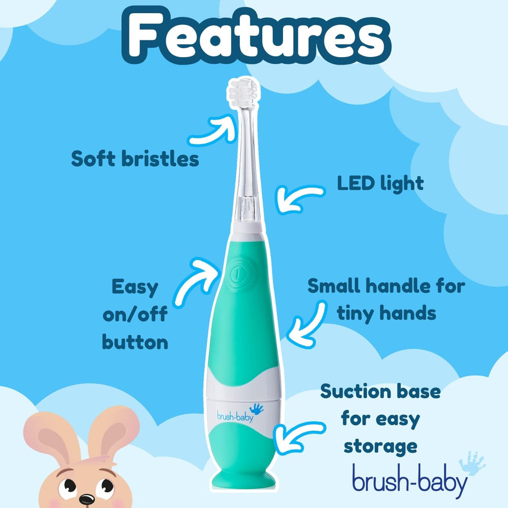 Included AAA battery for brush-baby BabySonic teal