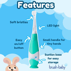 Included AAA battery for brush-baby BabySonic teal