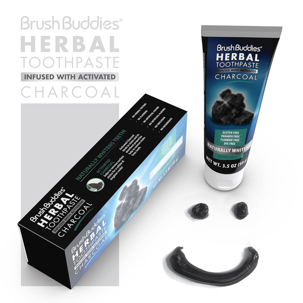 Family using Brush Buddies Charcoal Toothpaste 6-pack
