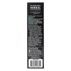 Close-up of activated charcoal toothpaste texture