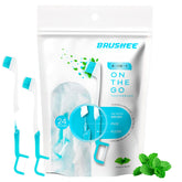 Brushee 4-in-1 portable toothbrush with paste-in-bristles