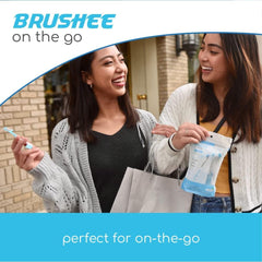 Prepasted toothpaste in Brushee's bristles for quick brushing