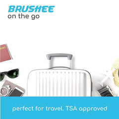 Bright smile after using Brushee 4-in-1 on-the-go whitening toothbrush