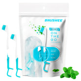 Brushee 4-in-1 travel toothbrush compact pocket-sized design