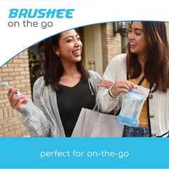 Individually wrapped Brushee disposable travel toothbrush