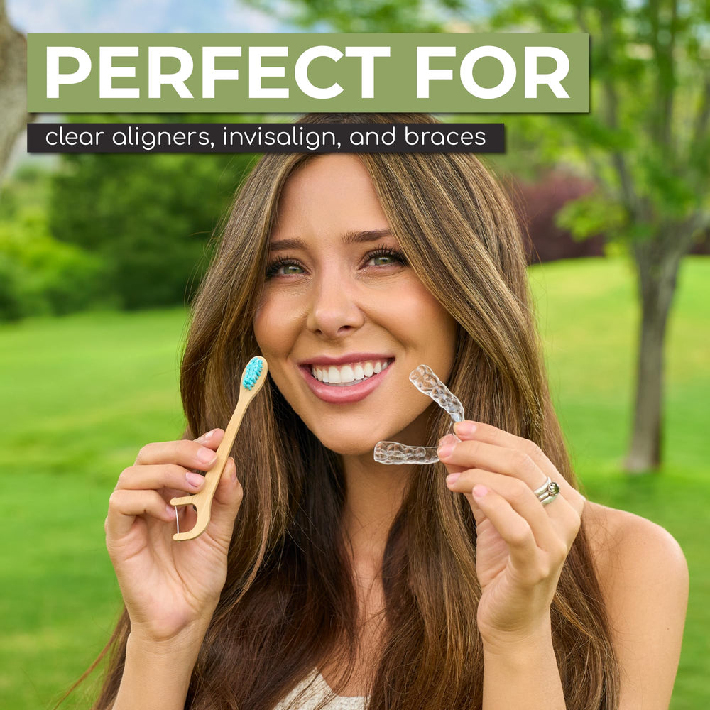 Mint pre pasted toothpaste on Brushee brush