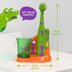 Animal-themed brush cover featuring Snappy the Croc