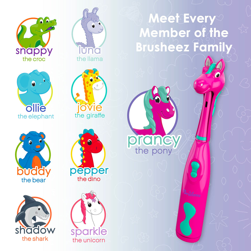 Printed brushing chart and user manual included with Brusheez set