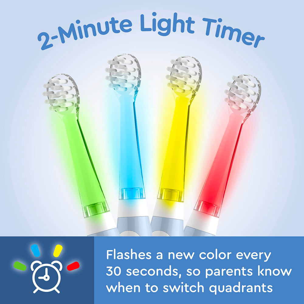 Built-in light-up timer on Brusheez toddler toothbrush