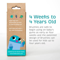 Toddler brushing with Brushies Pinkey Pig