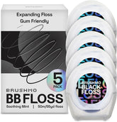 Brushmo Black Floss BBFloss packaging with 5 spools (275 yd total)