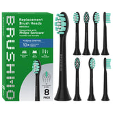 Brushmo BM928BK 8-pack Black replacement heads - front view