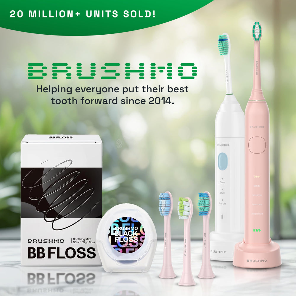 Built-in green reminder bristles on Brushmo BM928pk head