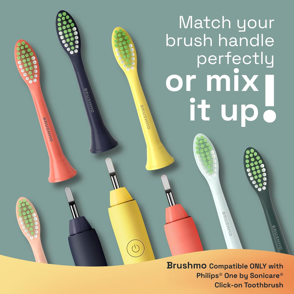 Brushmo HY1022 replacement toothbrush heads Sage Green back view