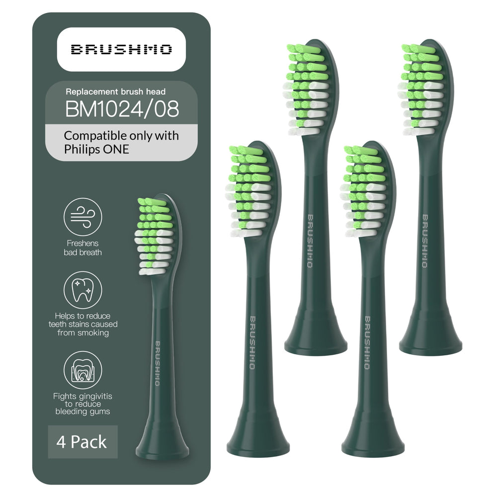 Brushmo HY1022 replacement toothbrush heads Sage Green front view