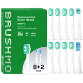 Brushmo 10-pack replacement heads for Philips Sonicare – white, front view